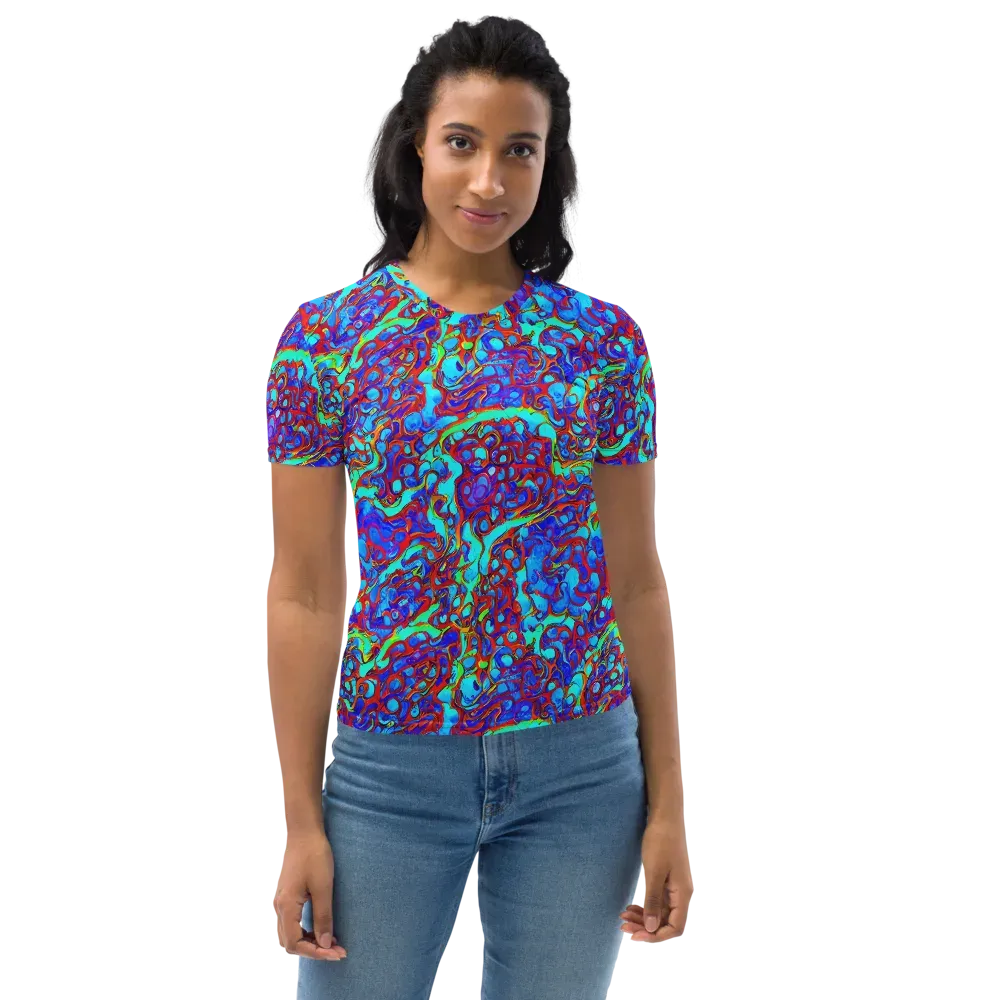 Aqua Anarchy on Women's Crew Neck T-Shirt — Front