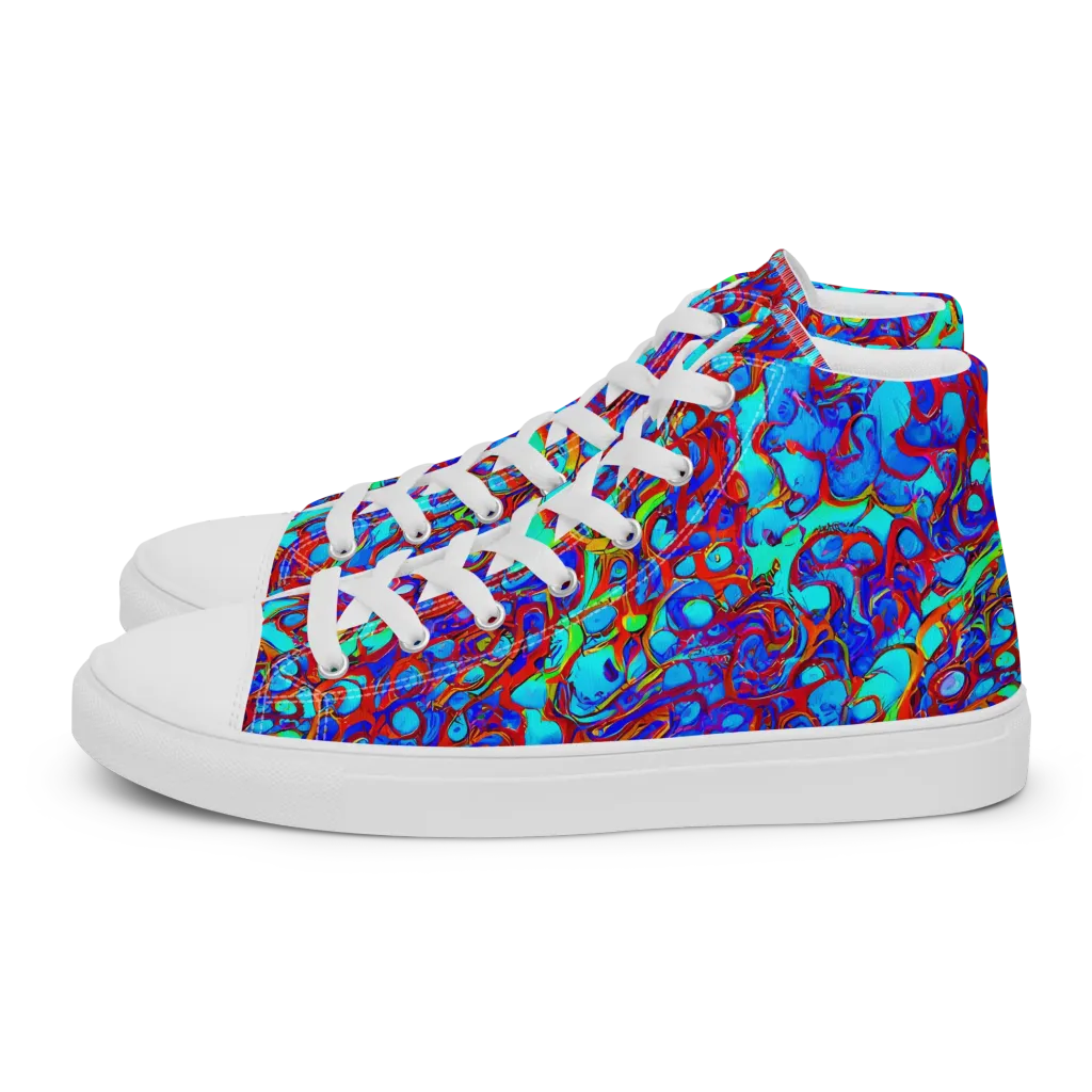 Aqua Anarchy on Women's High Top Canvas Shoes — Left
