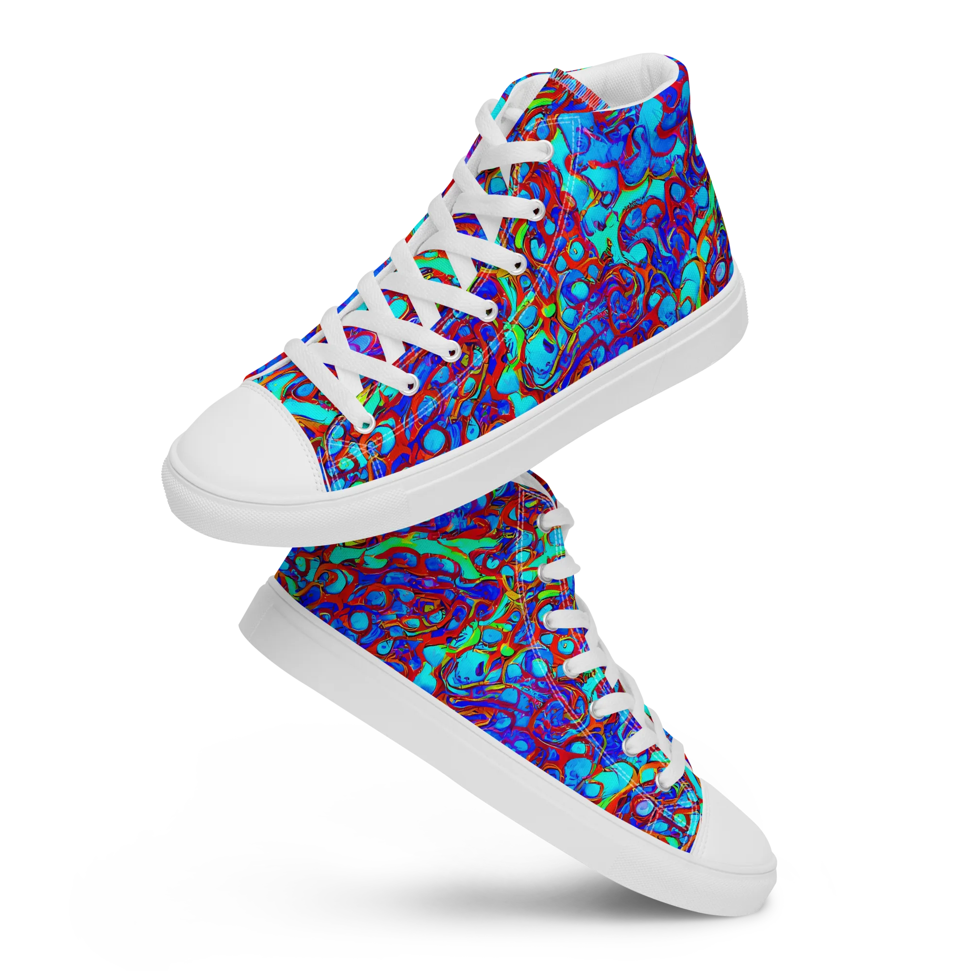 Aqua Anarchy on Women's High Top Canvas Shoes — Front