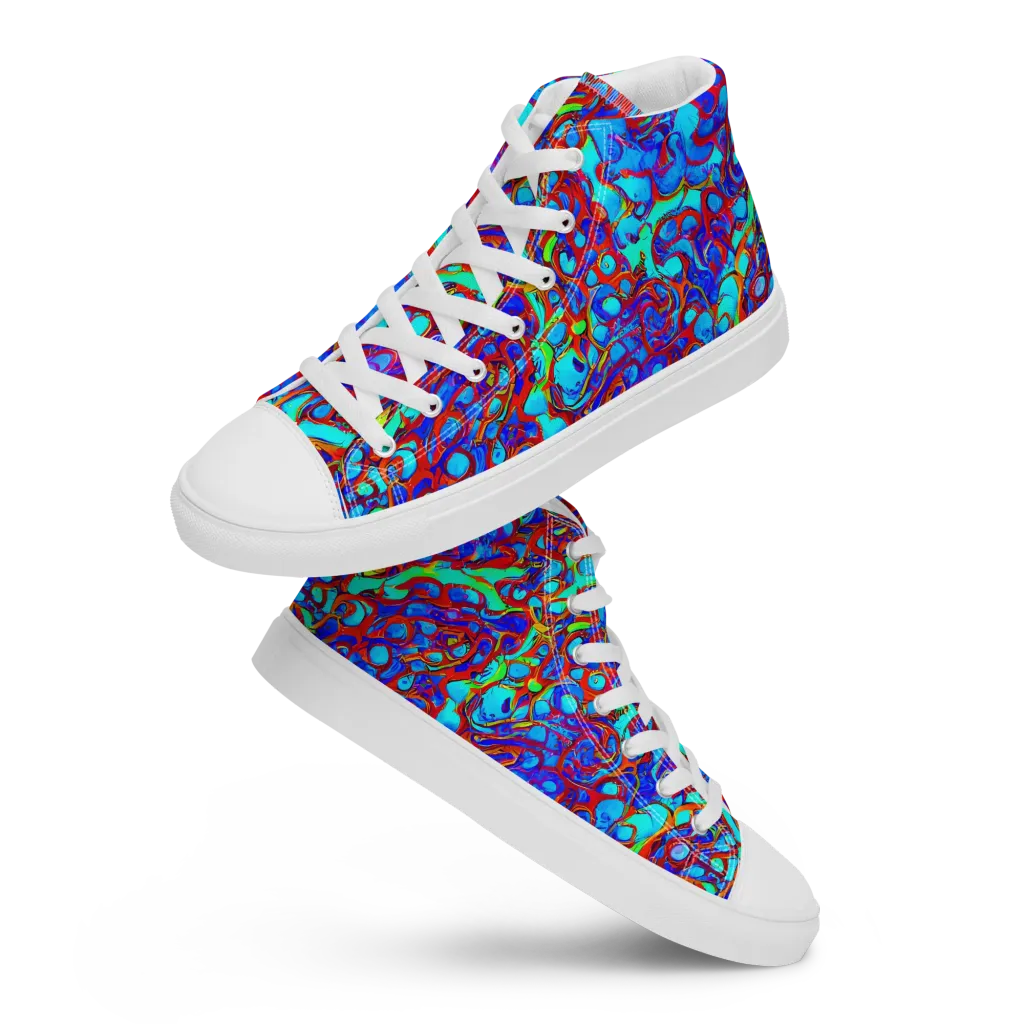 Aqua Anarchy on Women's High Top Canvas Shoes — Front