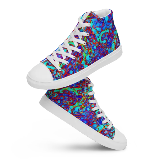 Aqua Anarchy on a Women's High Top Canvas Shoes
