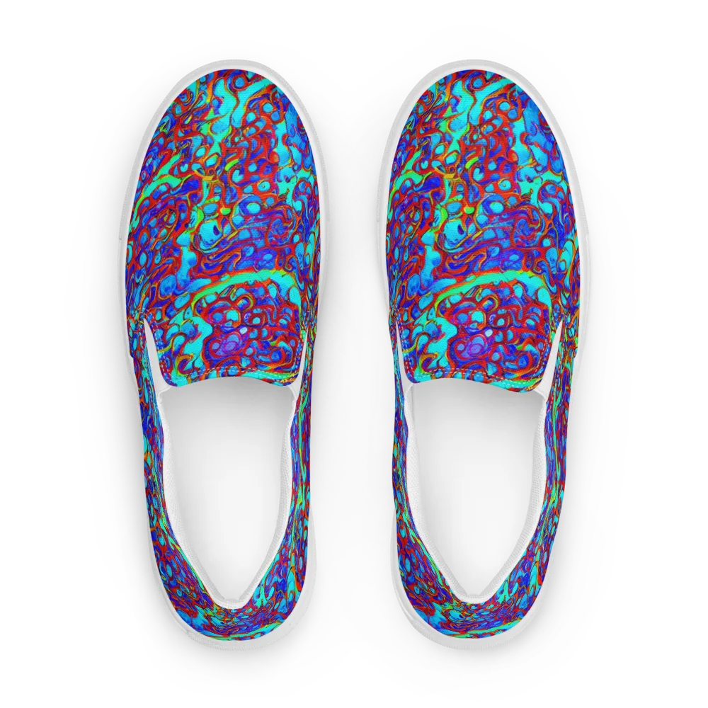 Aqua Anarchy on Men's Slip-On Canvas Shoes — Front