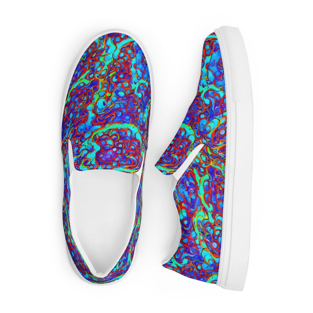 Aqua Anarchy on Men's Slip-On Canvas Shoes — Front