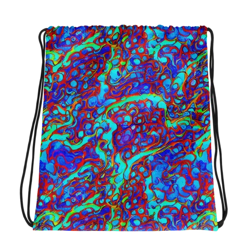 Aqua Anarchy on a Drawstring Bag