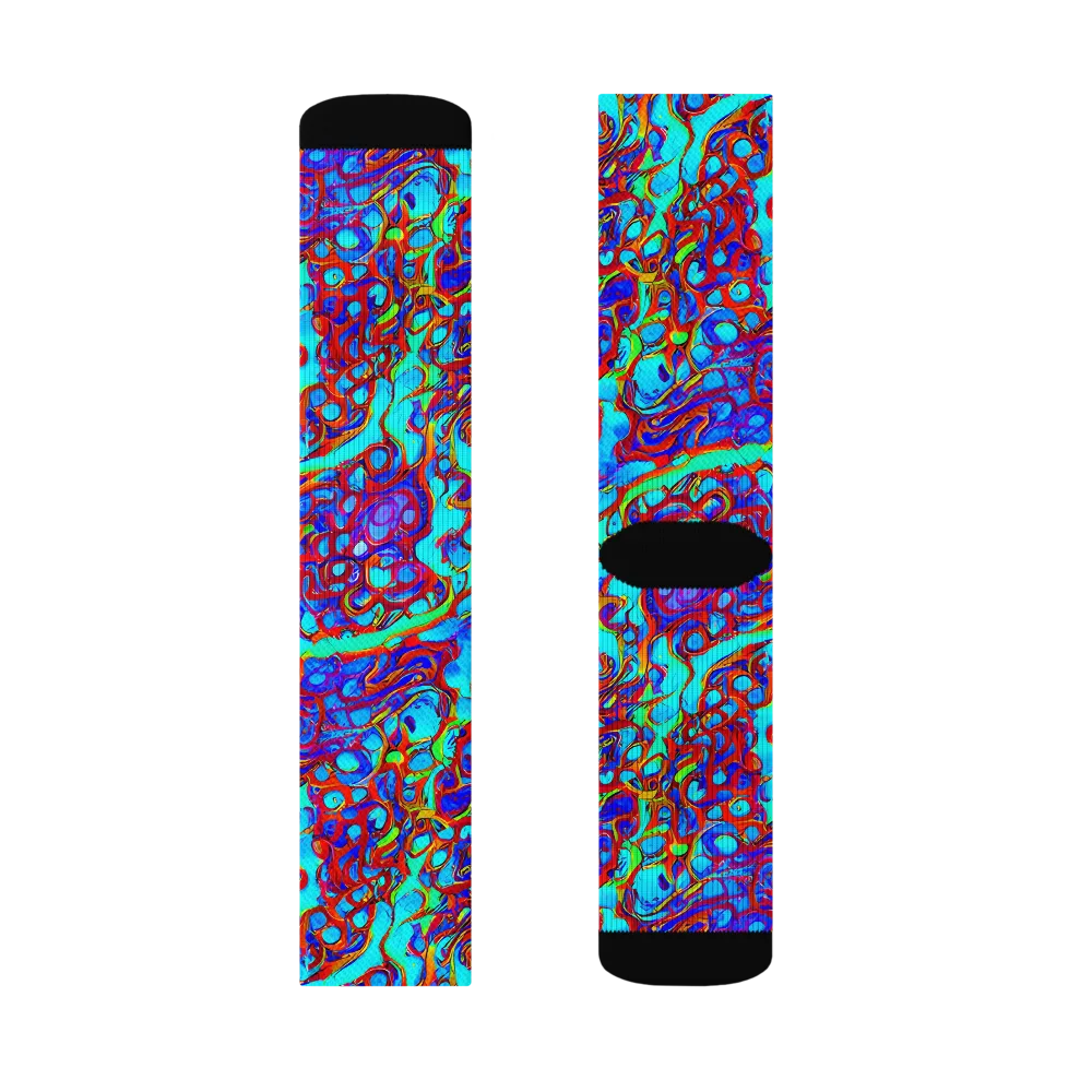 Aqua Anarchy on Socks — Left Sock