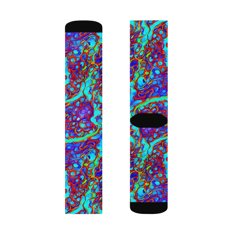 Aqua Anarchy on Socks — Right Sock