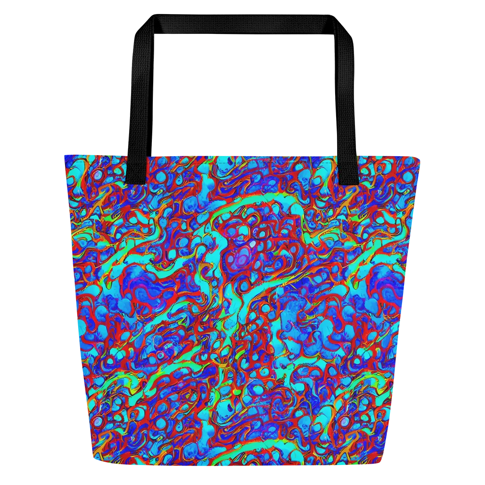 Aqua Anarchy on Large Tote Bag W/ Pocket — Front