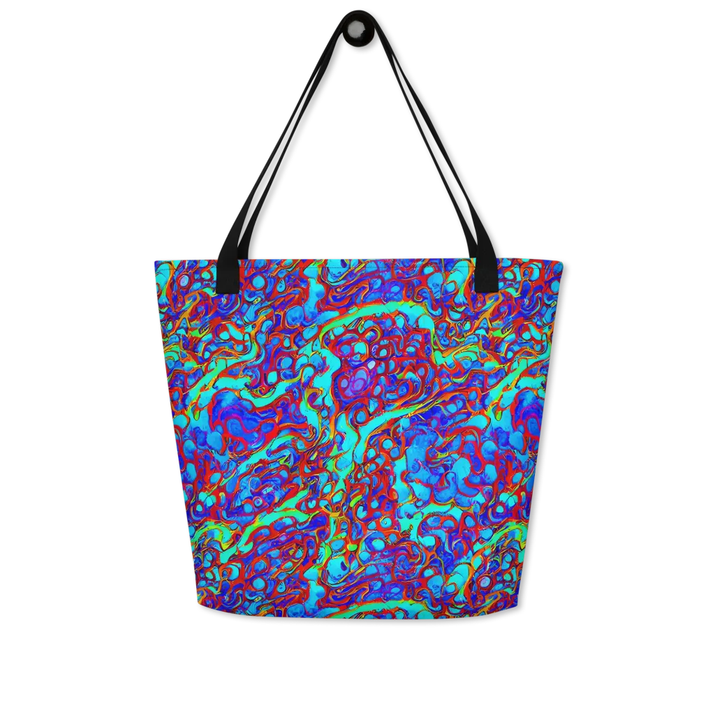 Aqua Anarchy on Large Tote Bag W/ Pocket — Front