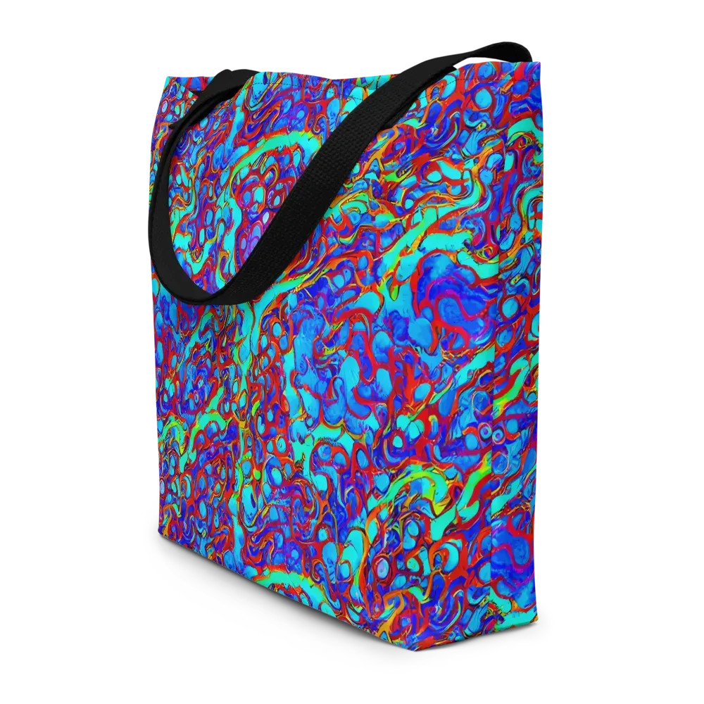 Aqua Anarchy on Large Tote Bag W/ Pocket — Front