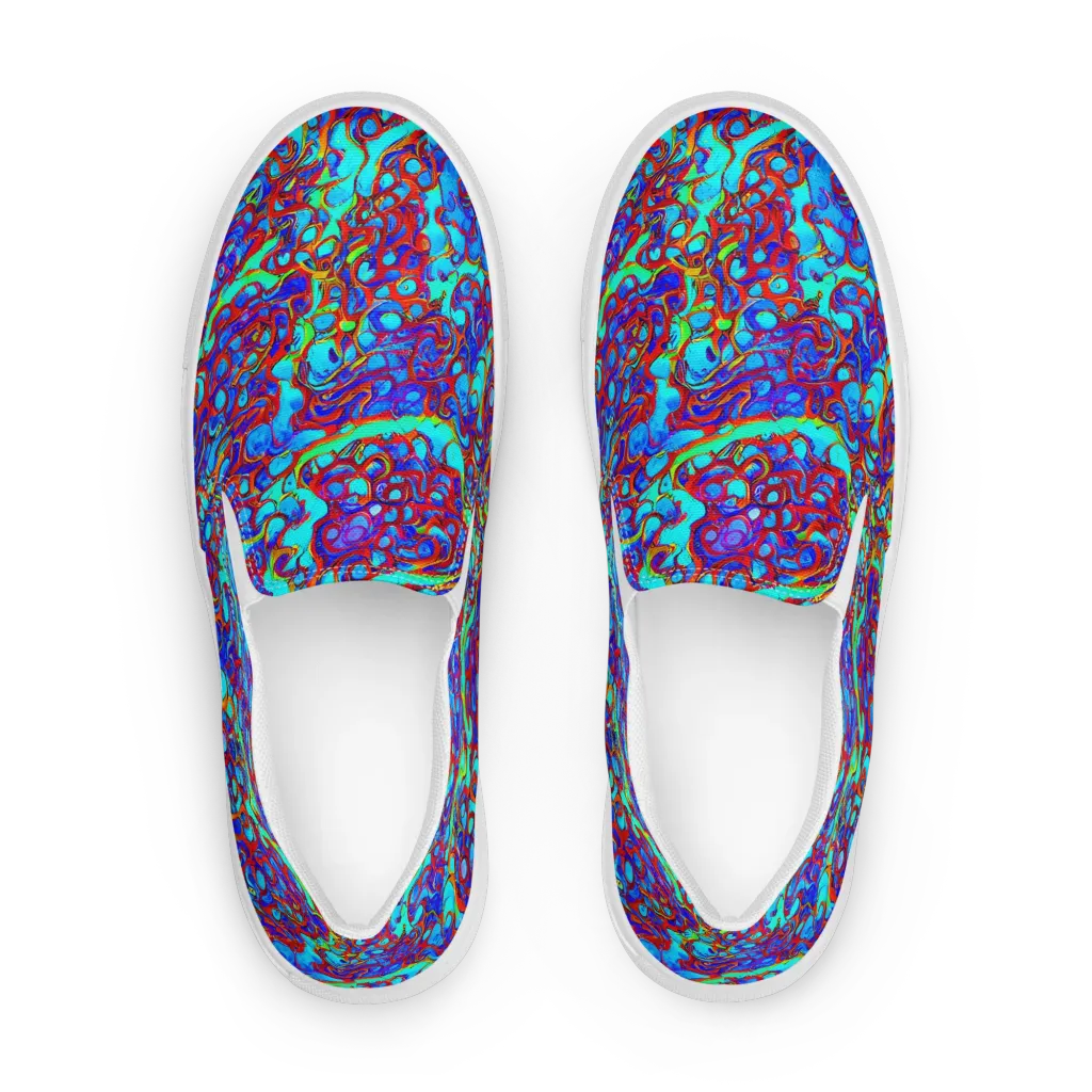 Aqua Anarchy on Women's Slip-On Canvas Shoes — Front