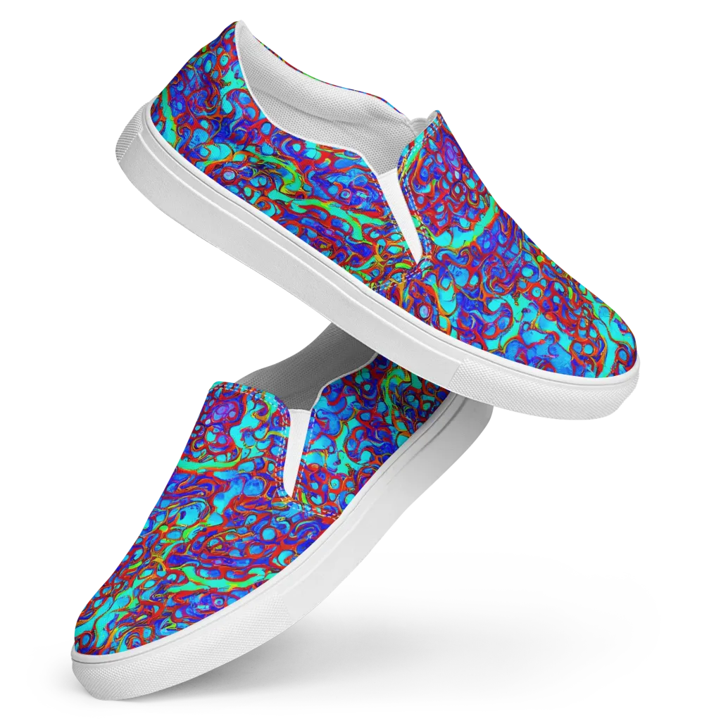 Aqua Anarchy on Women's Slip-On Canvas Shoes — Front