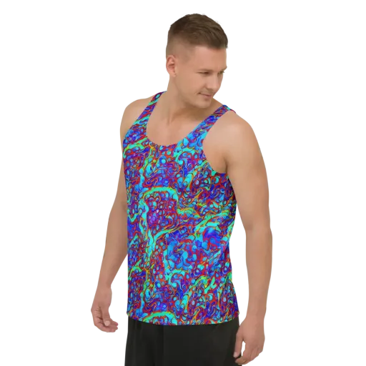 Aqua Anarchy on a Men's Tank Top