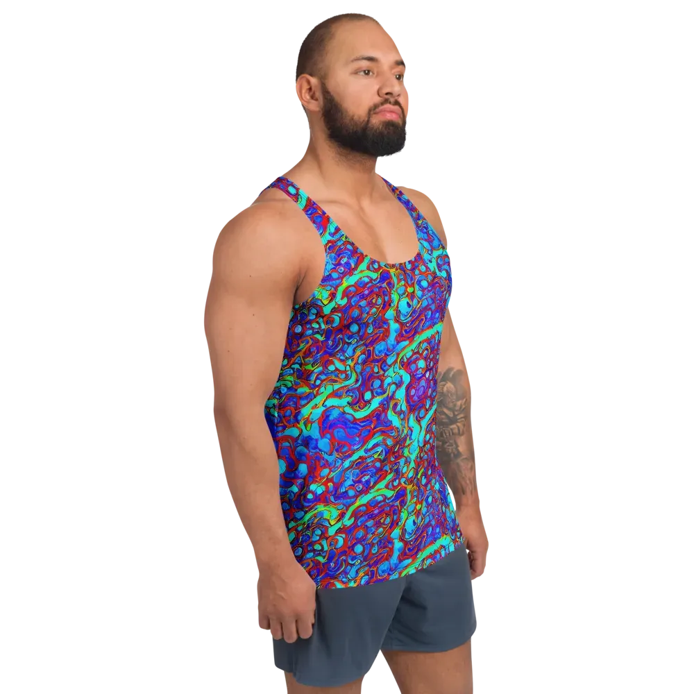 Aqua Anarchy on Men's Tank Top — Right Front