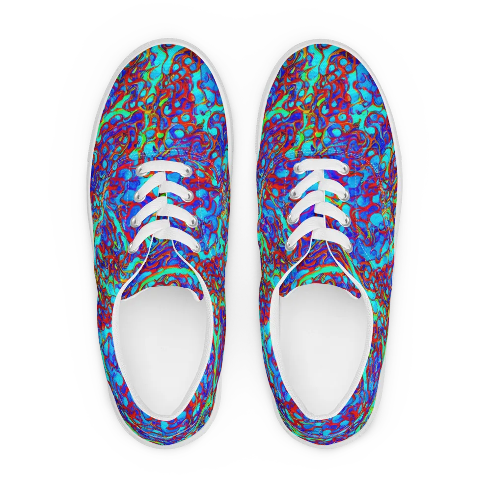 Aqua Anarchy on Men's Lace-Up Canvas Shoes — Front