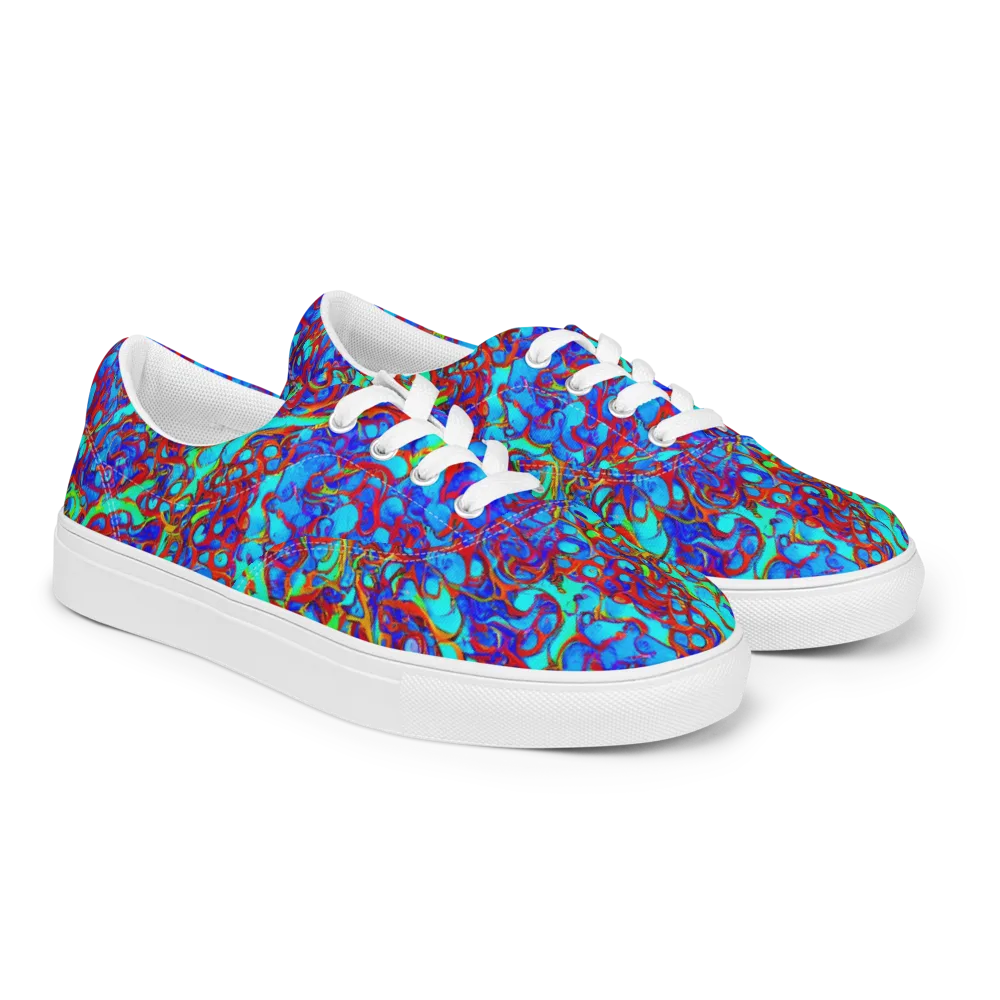Aqua Anarchy on Men's Lace-Up Canvas Shoes — Right Front