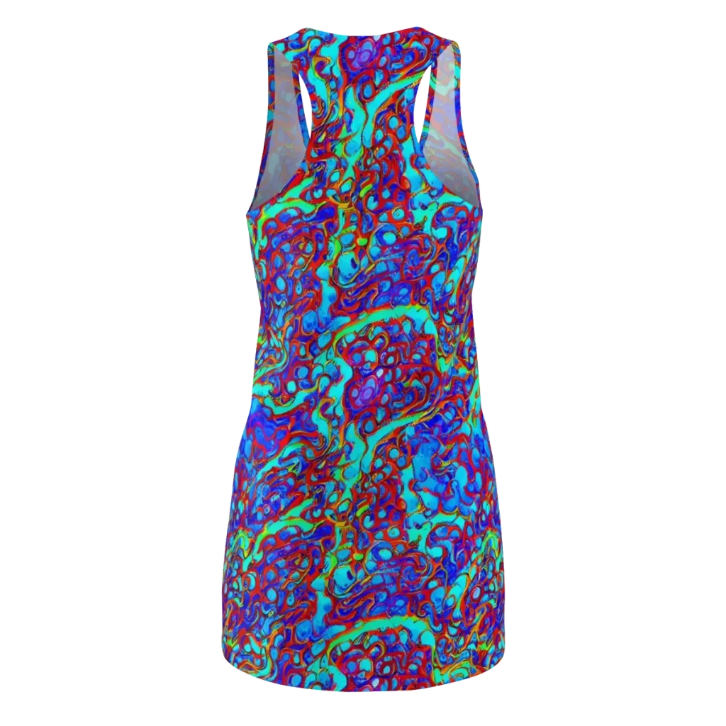 Aqua Anarchy on Racerback Dress — Back