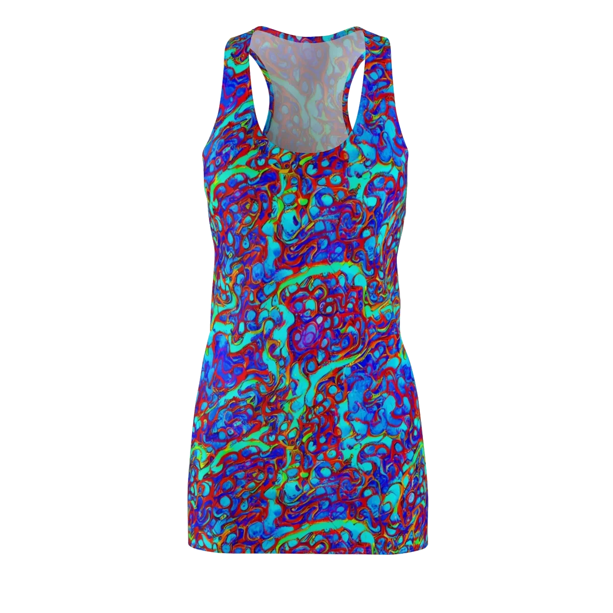 Aqua Anarchy on Racerback Dress — Front
