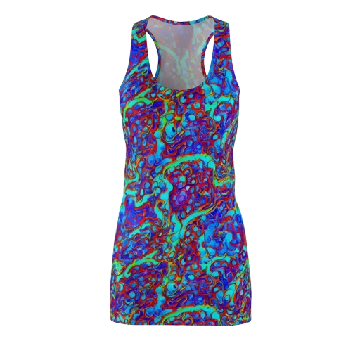 Aqua Anarchy on a Racerback Dress