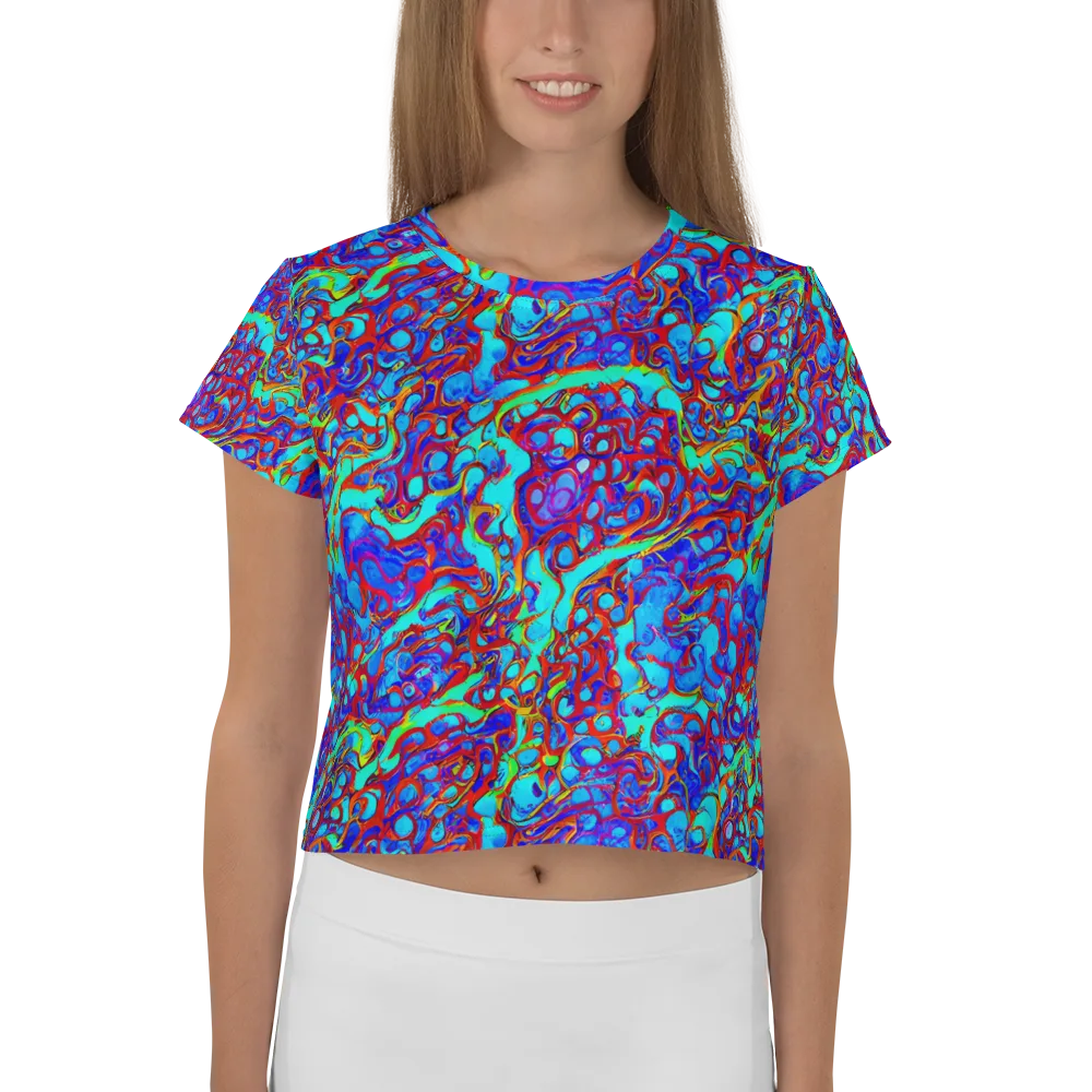 Aqua Anarchy on Crop Tee — Front