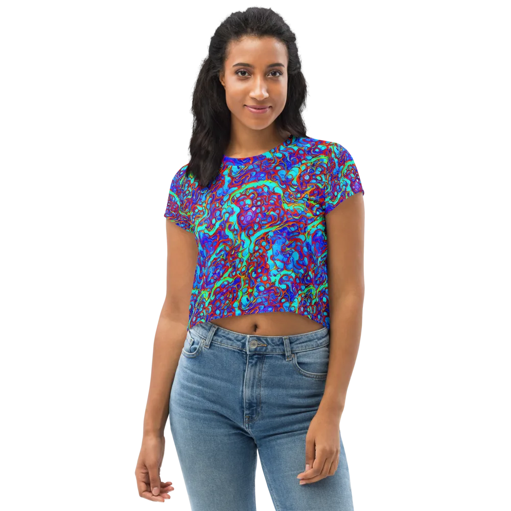 Aqua Anarchy on Crop Tee — Front