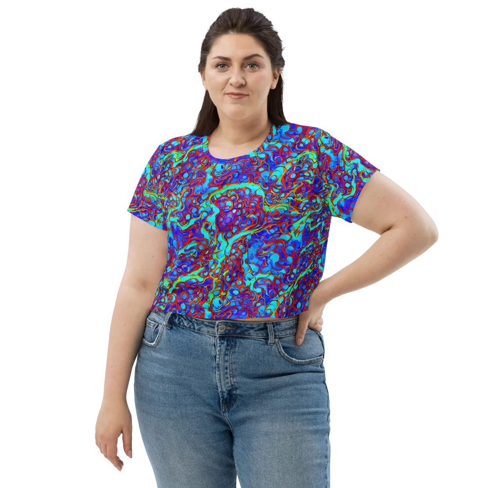 Aqua Anarchy on Crop Tee — Front