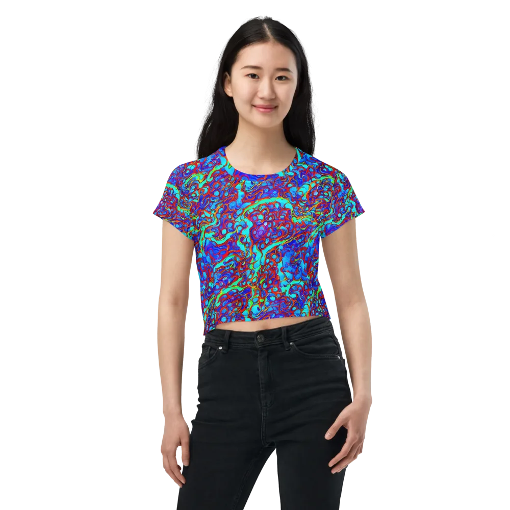 Aqua Anarchy on Crop Tee — Front