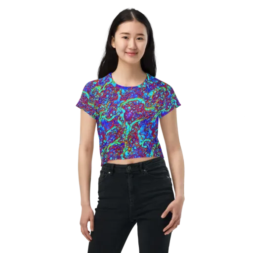 Aqua Anarchy on a Crop Tee