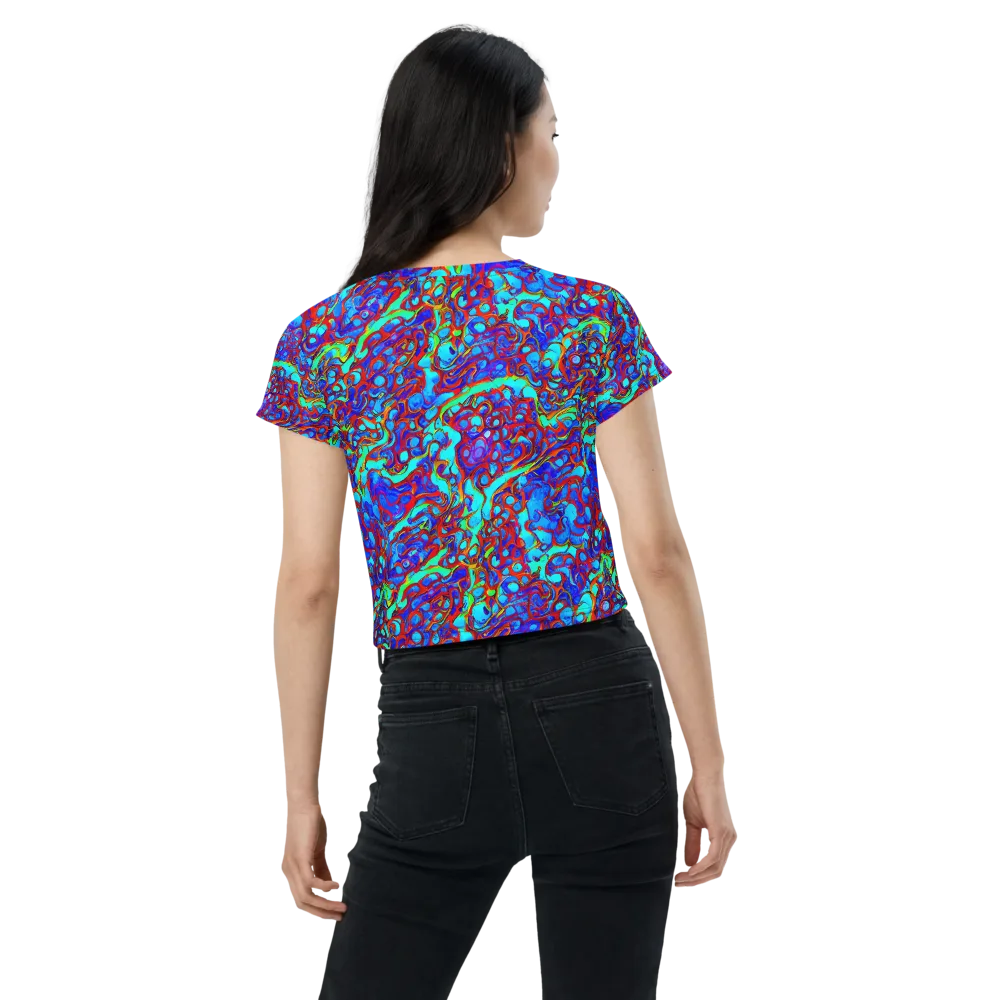 Aqua Anarchy on Crop Tee — Back