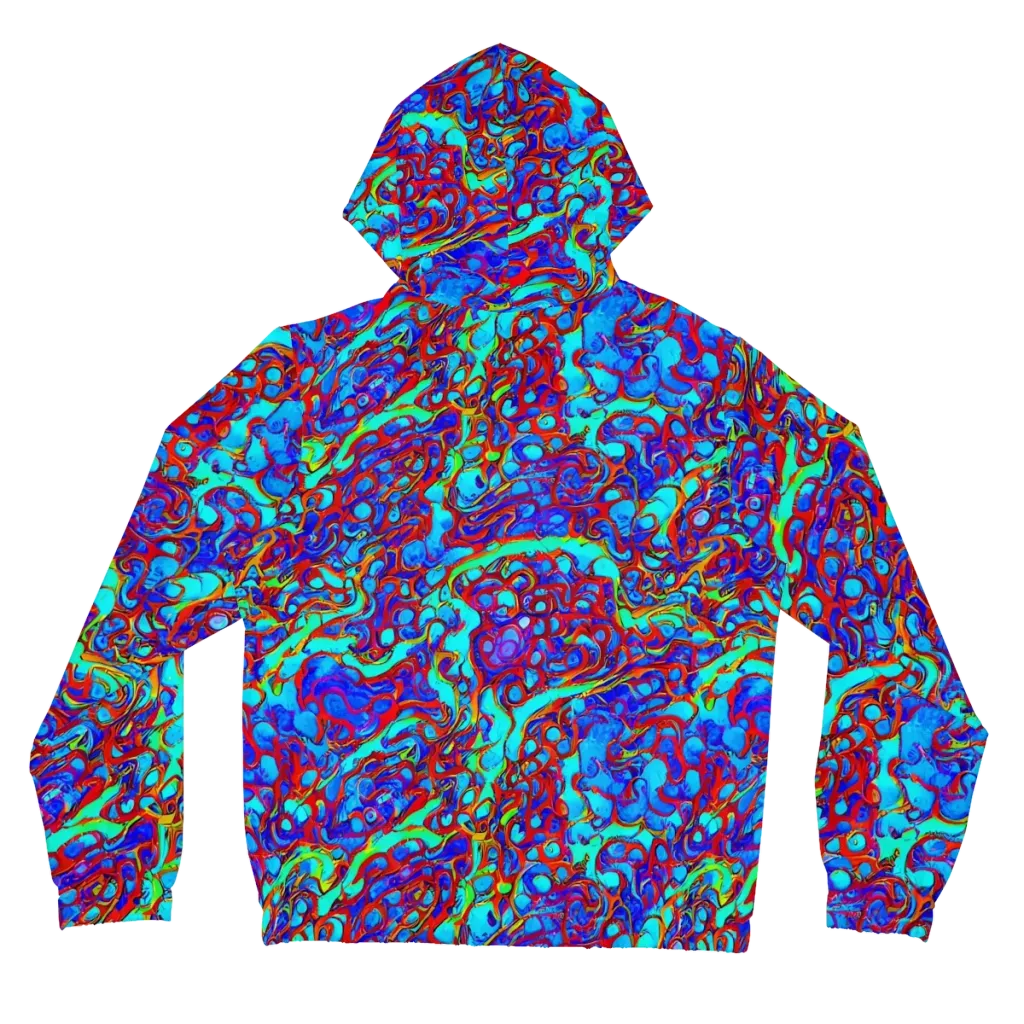 Aqua Anarchy on Women's Full-Zip Hoodie — Back