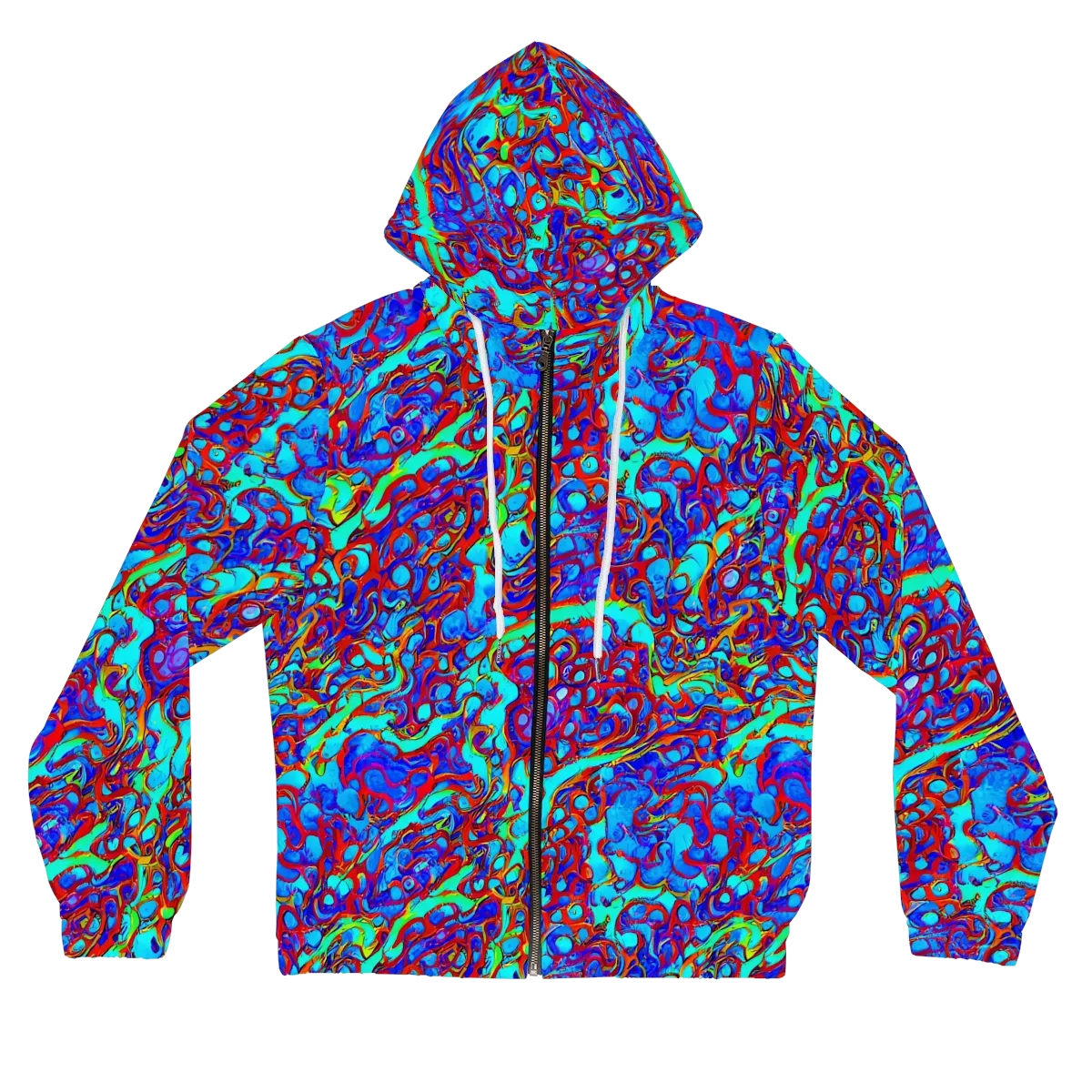 Aqua Anarchy on Women's Full-Zip Hoodie — Front