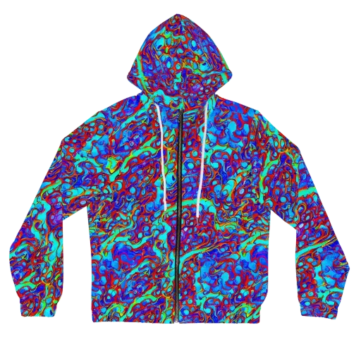 Aqua Anarchy on a Women's Full-Zip Hoodie