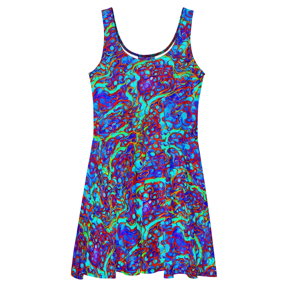 Aqua Anarchy on Skater Dress — Front