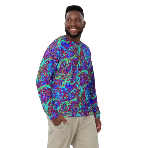 Aqua Anarchy on a Sweatshirt