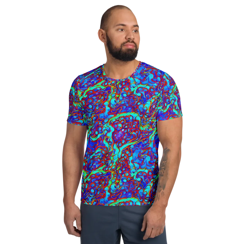 Aqua Anarchy on Men's Athletic T-Shirt — Front