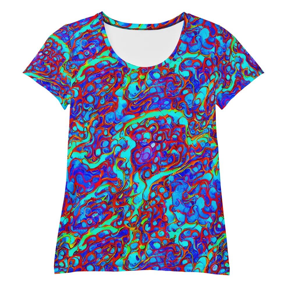 Aqua Anarchy on Women's Athletic T-Shirt — Front