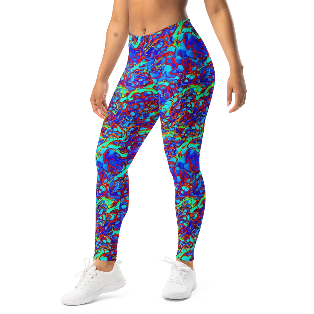 Aqua Anarchy on Leggings — Left Front