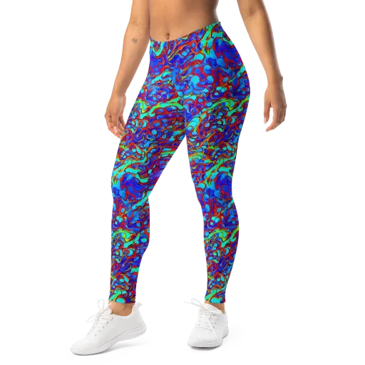 Aqua Anarchy on a Leggings