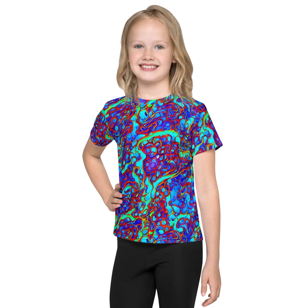 Aqua Anarchy on Kids Crew Neck T-Shirt — Front