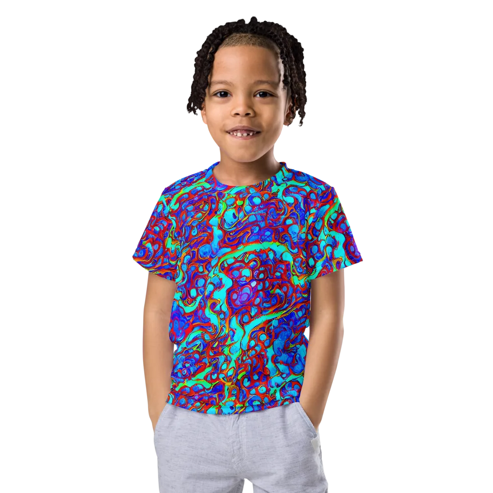 Aqua Anarchy on Kids Crew Neck T-Shirt — Front