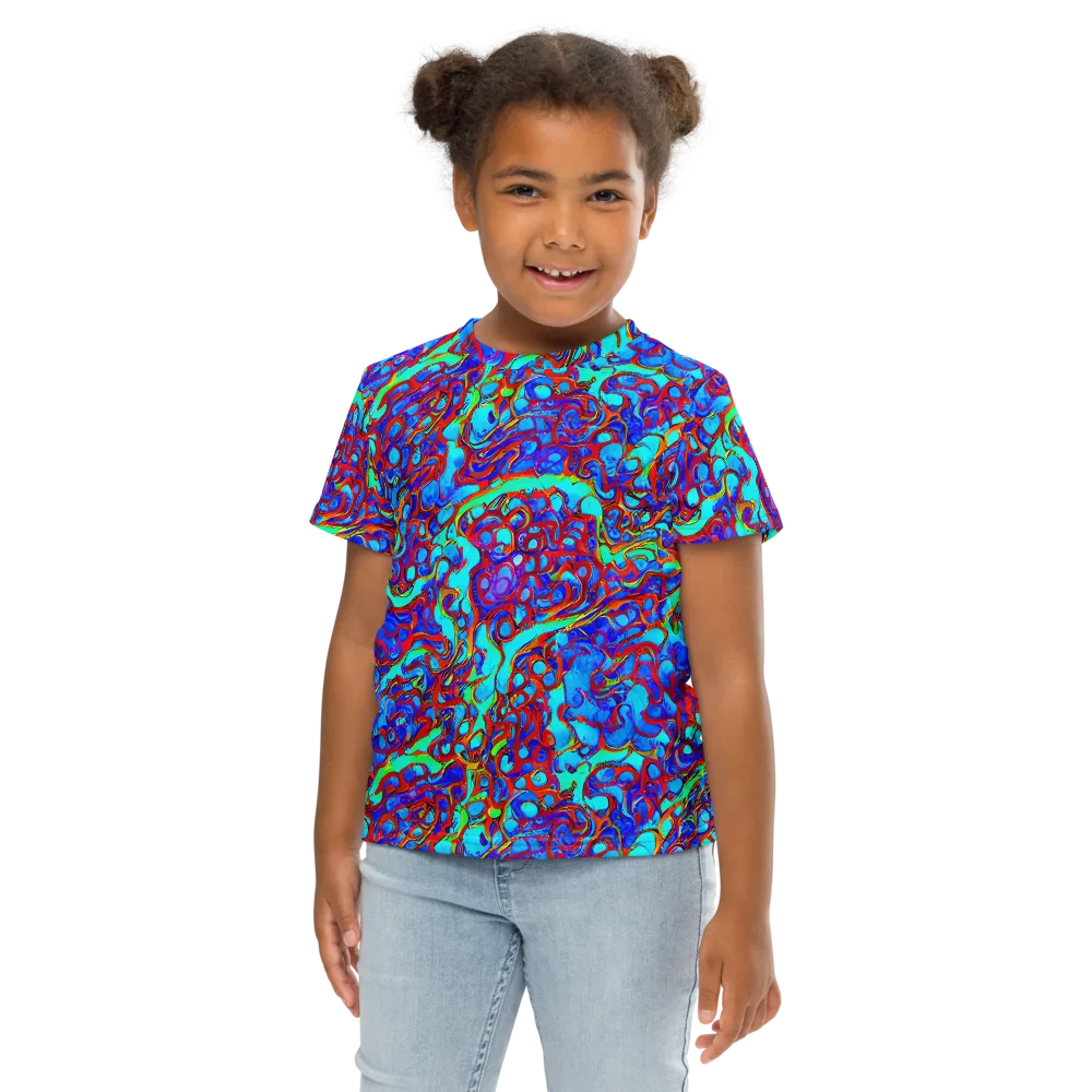Aqua Anarchy on Kids Crew Neck T-Shirt — Front