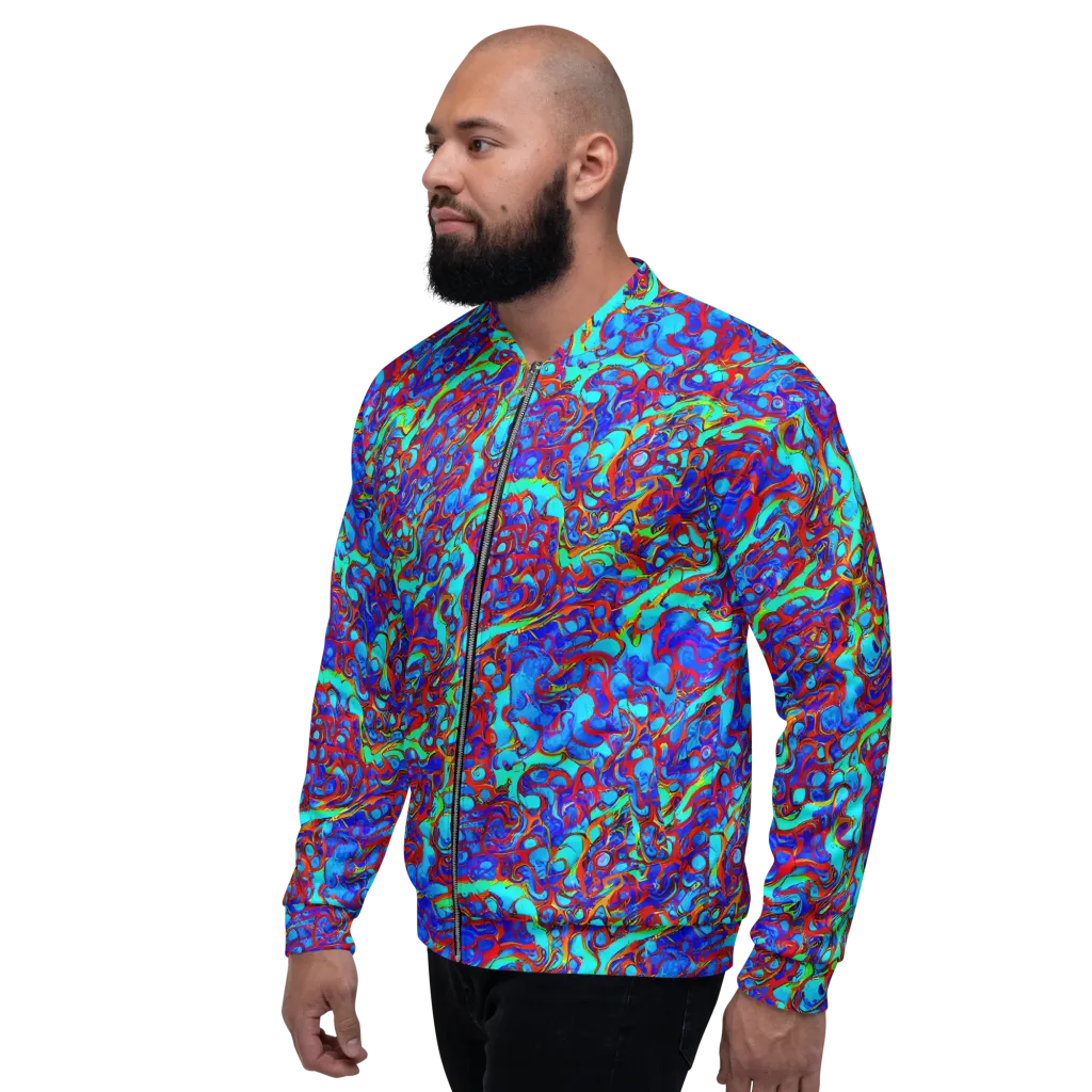 Aqua Anarchy on Bomber Jacket — Left