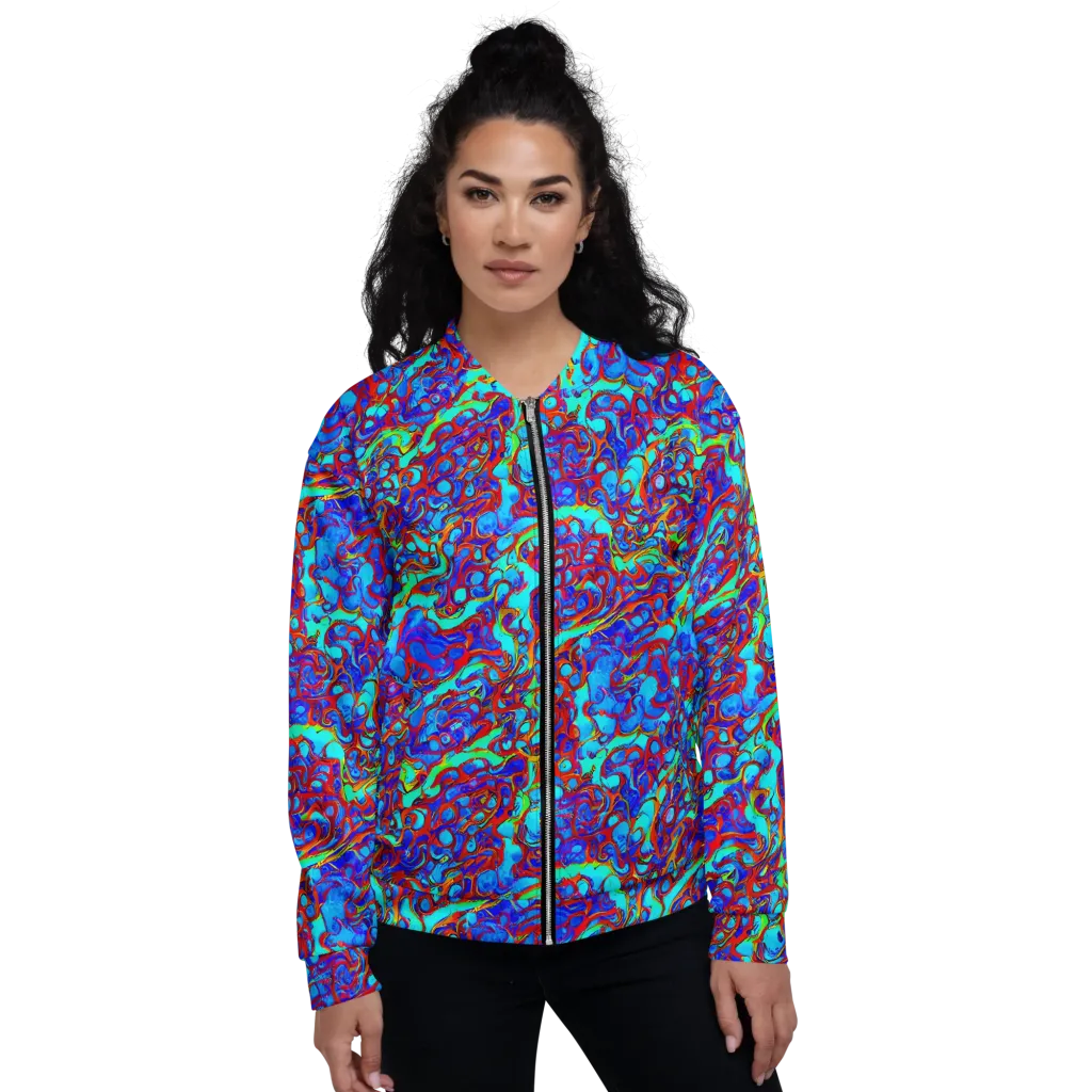 Aqua Anarchy on Bomber Jacket — Front