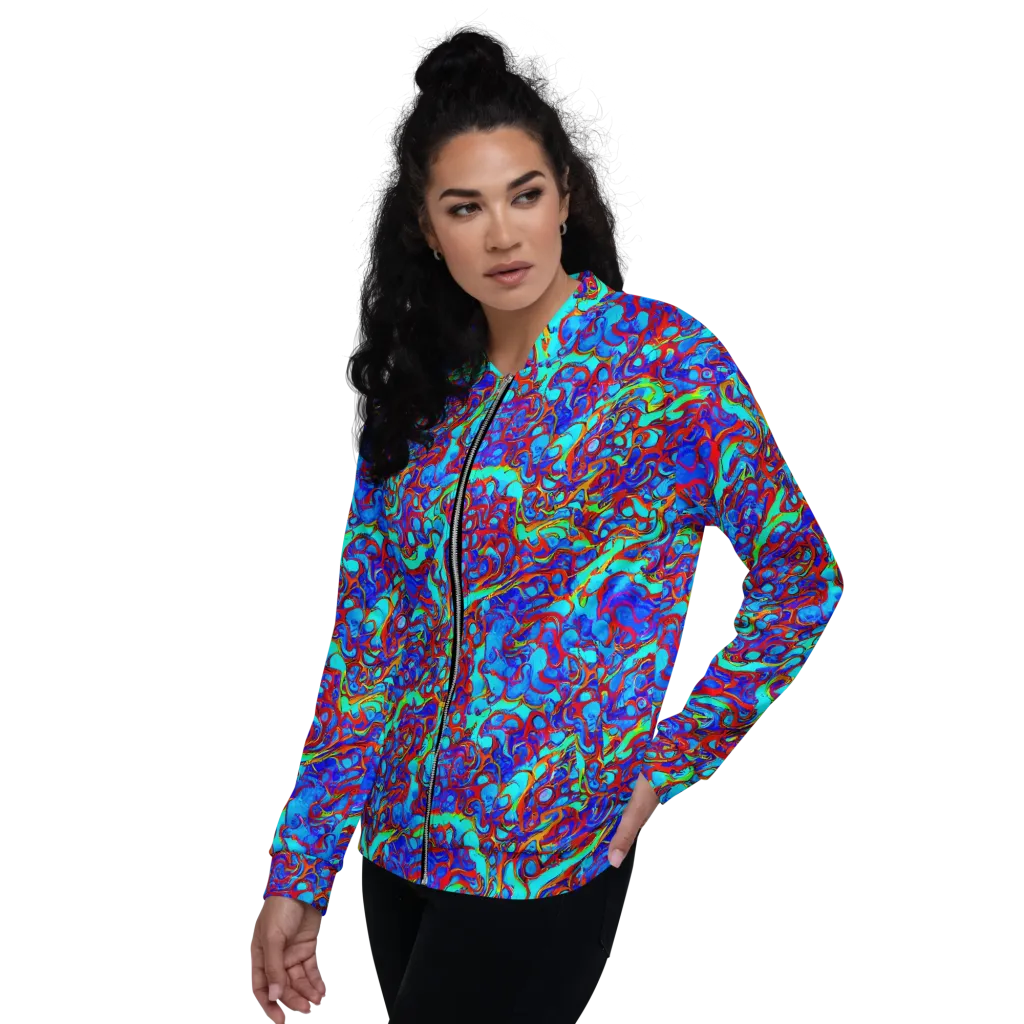 Aqua Anarchy on Bomber Jacket — Left