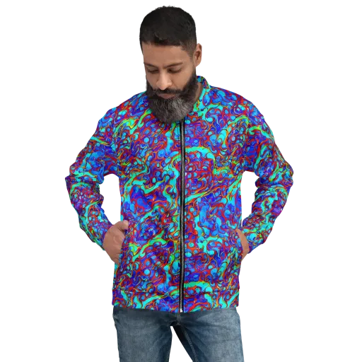 Aqua Anarchy on a Bomber Jacket