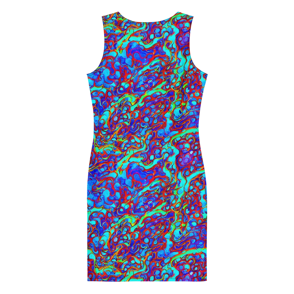 Aqua Anarchy on Bodycon Dress — Back