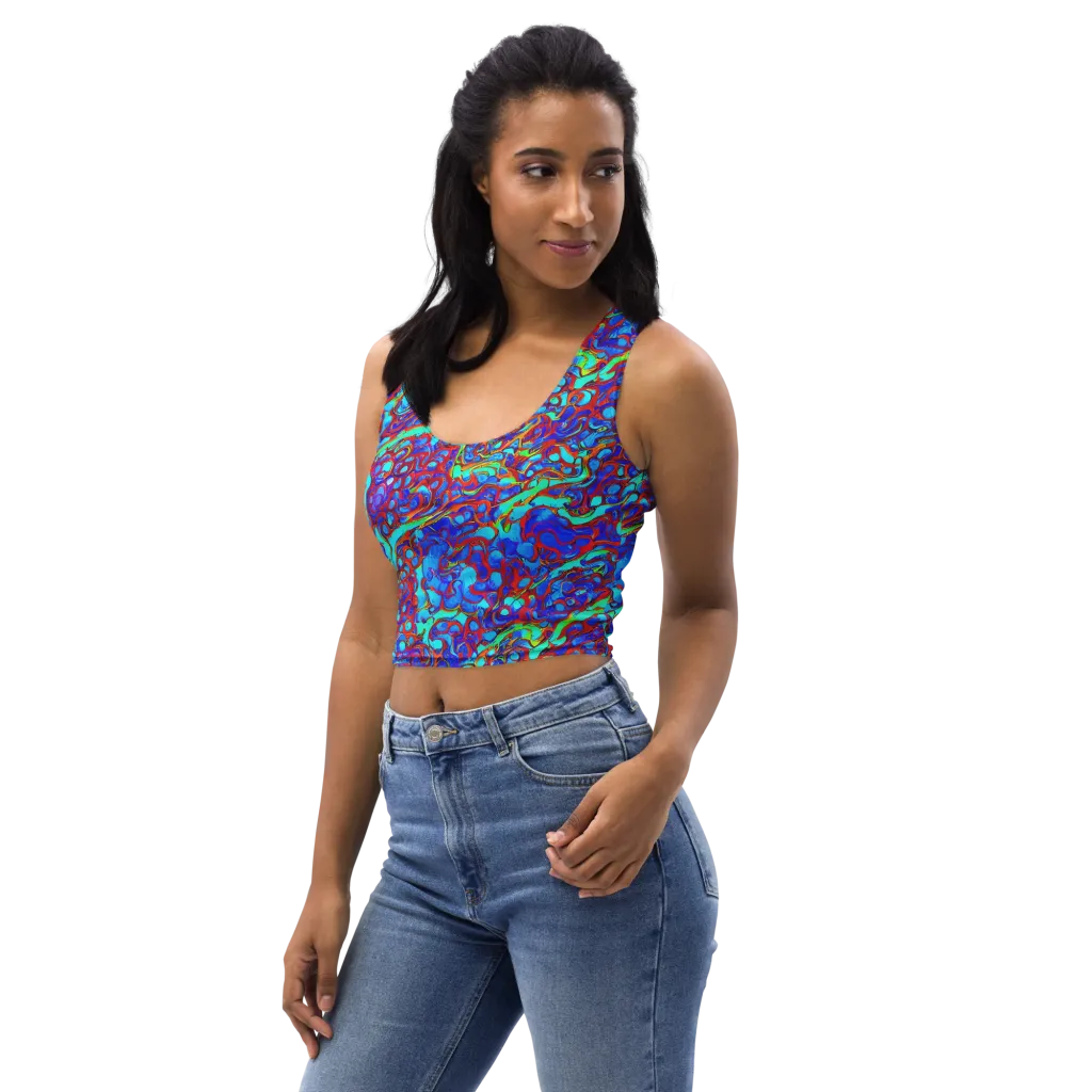 Aqua Anarchy on Crop Top — Left Front