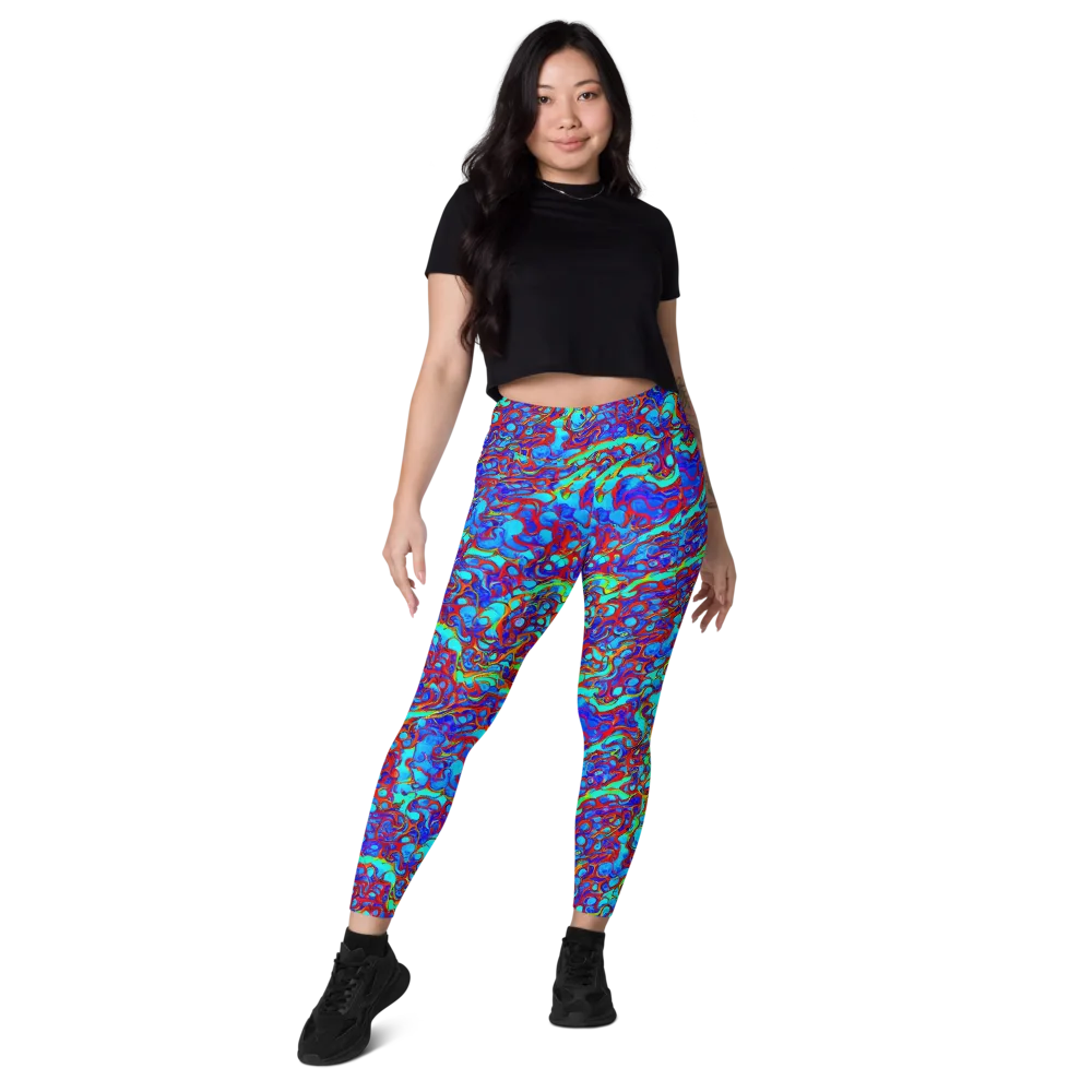 Aqua Anarchy on Leggings with Pockets — Front