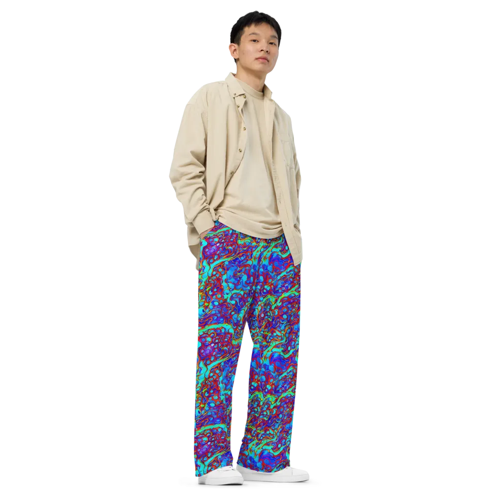 Aqua Anarchy on Wide-Leg Pants — Right Front