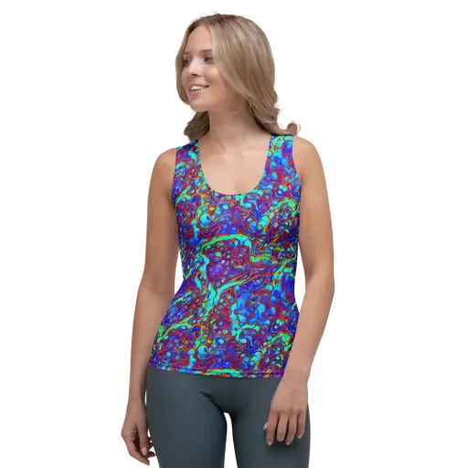 Aqua Anarchy on a Women's Tank Top