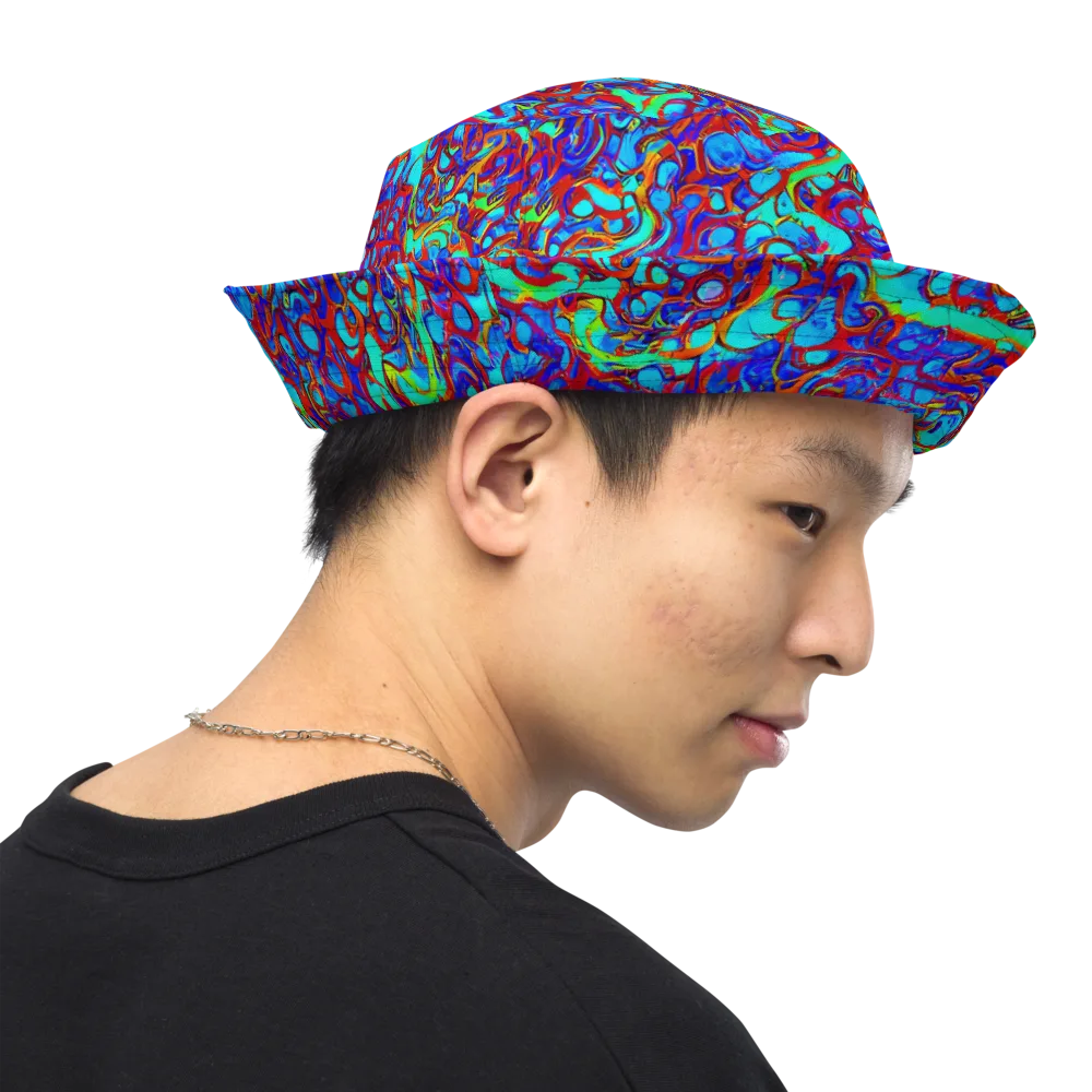 Aqua Anarchy on Reversible Bucket Hat — Right Outside